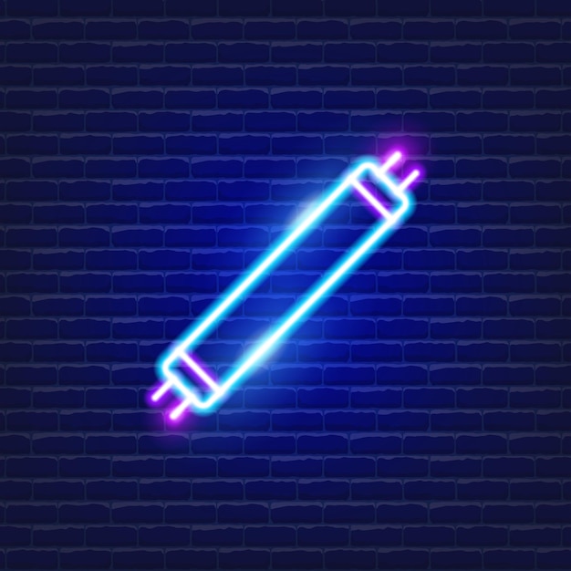 Vektor leuchtstofflampe neon-symbol stromkonzept vektorillustration für design