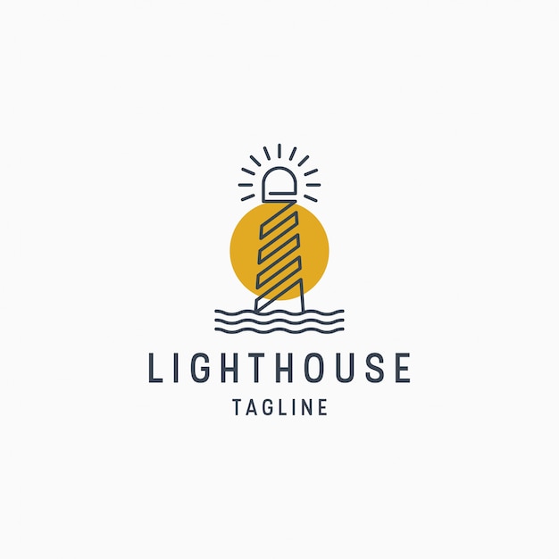 Leuchtturm logo design vorlage