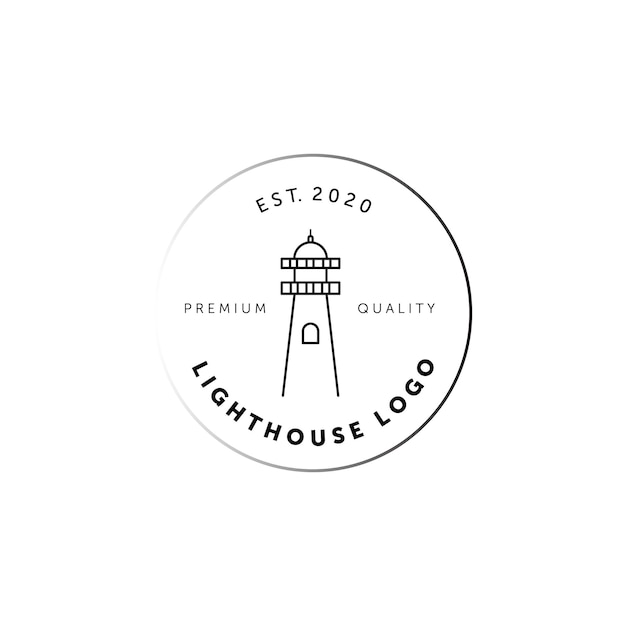 Leuchtturm logo strichzeichnungen minimalistisches vektorillustrationsdesign