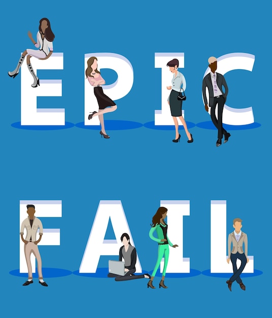 Leute auf Epic Fail für Web-Mobile-App-Präsentationen