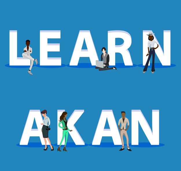 Leute auf Learn Akan für Web Mobile App-Präsentationen