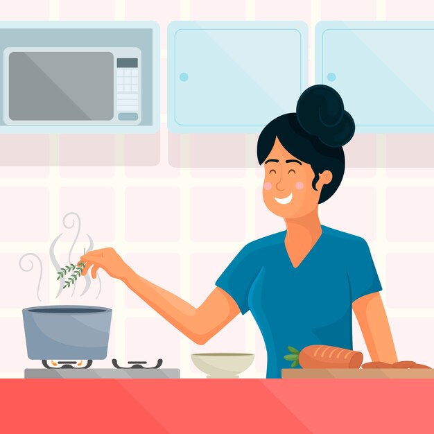 Leute, die Illustration kochen