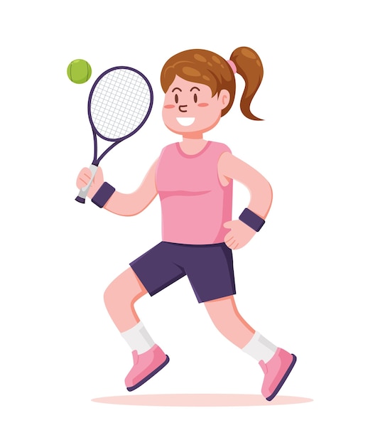 Leutecharakter, der tennisvektorillustration spielt