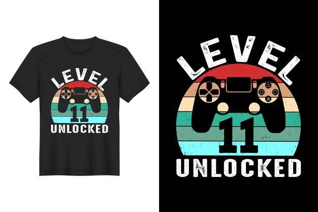 Vektor level 11 freigeschaltet, t-shirt-design