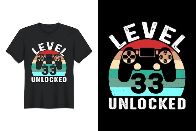 Vektor level 33 freigeschaltet, t-shirt-design