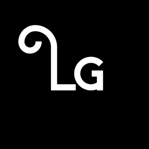Vektor lg-logo-buchstaben-design anfangsbuchstaben lg-logos-symbol abstrakte buchstaben lg minimale logo-design-vorlage l g buchstaben-design-vektor mit schwarzen farben lg-logo