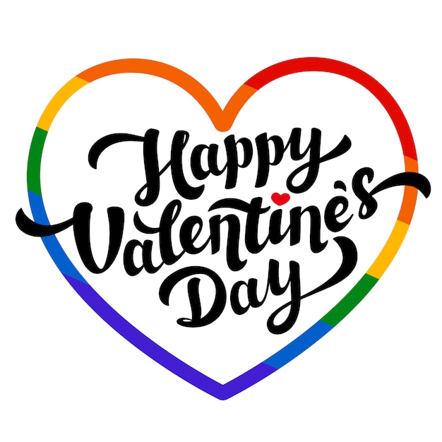 Lgbt gemeinschaft happy valentinstag schriftzug