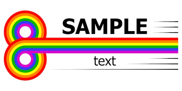 LGBT horizontales Regenbogenlogo 8 Unendlichkeit mehrfarbige Streifen Vektorvorlage Firmenlogo Free Thinking People Club