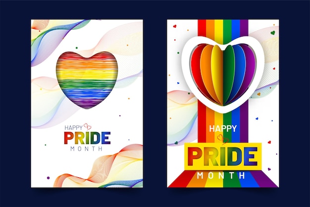 Lgbt pride day vektor illustration kreatives herz social media post atenoksate