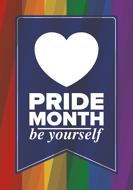Vektor lgbt-pride-monat im juni lgbt-flagge regenbogenfahne liebeskonzept vektorillustration poster