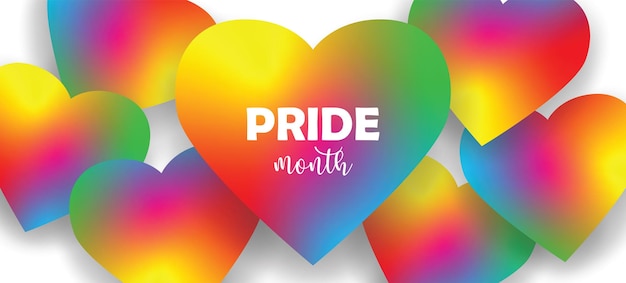 Lgbtq pride month design mit buntem regenbogenhintergrundvektor des ballons