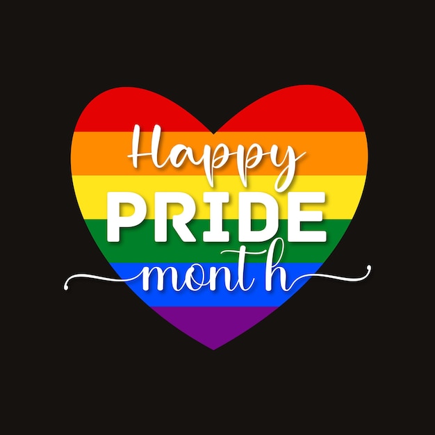 Lgbtq pride month im juni in jedem jahr rainbow sign pride community design für banner-poster-karte und hintergrundvorlage