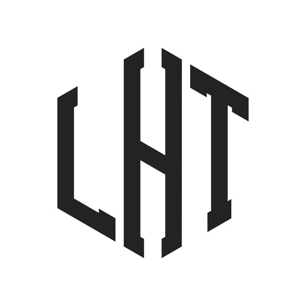 LHT-Logo-Design Anfangsbuchstaben LHT-Monogramm-Logo in sechseckiger Form