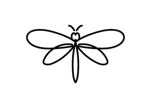 Libellen-symbol-logo-linienkunst