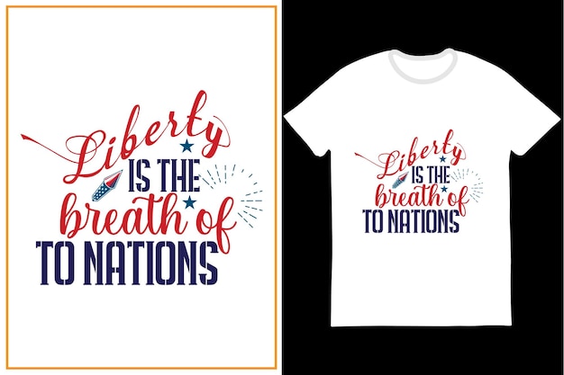 Liberty ist der Premium-Vektor für T-Shirt-Design