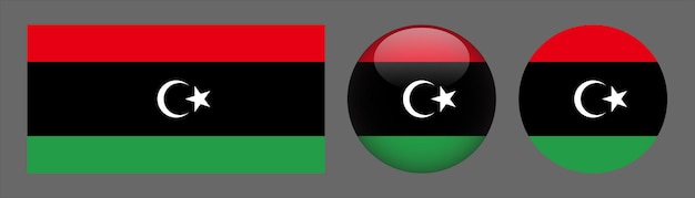 Libyen Flag Set Sammlung Vektor