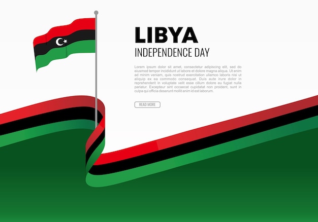 Libyen-unabhängigkeitstag-hintergrundfahnenplakat für die feier am 24. dezember