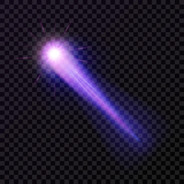 Licht-Effekt mit einem brennenden Kometen Highlight Meteor Shooting Star