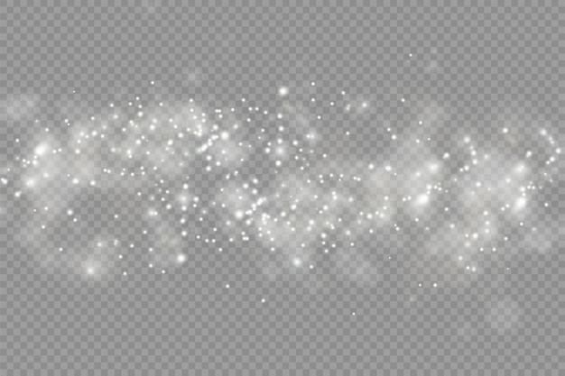 Licht leuchtendes Bokeh-Licht leuchtender Stern Sonne Funken Lens Flare-Effekt weißer Staub Weihnachten
