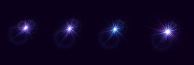Lichtblitz- und Linsensatz Blendung von Licht und Linsen