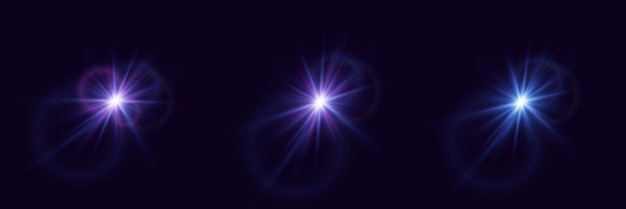 Lichtblitz- und Linsensatz Blendung von Licht und Linsen