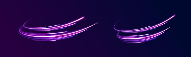 Lichtbogen in Neonfarben in Form einer Drehung Kreative Vektorillustration