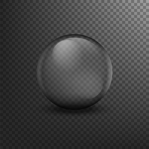Lichtdurchlässige kugel mit schatten auf transparentem hintergrund vektorillustration