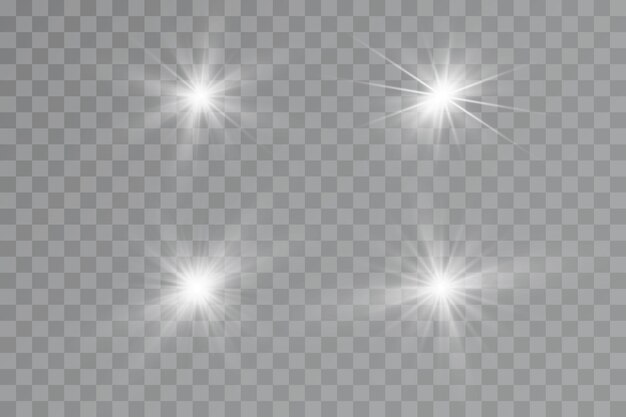 Lichteffekt bright star light explodiert auf einem transparenten hintergrund helle sonne