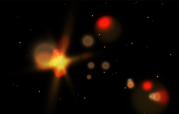 Vektor lichteffekt mit strahlen und highlights sternkosmos vektor
