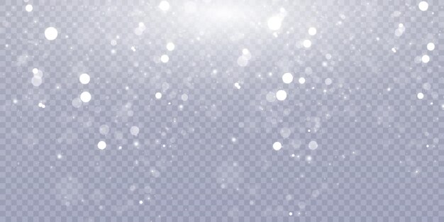 Lichteffekt mit vielen schimmernden Highlights auf transparentem Hintergrund. Abstrakte Bokeh-Lichter.