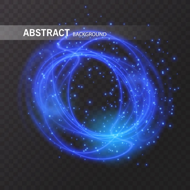 Lichteffektlinienkreis. glühende leichte feuerringspur. glitzer magischer glanzwirbelspureffekt auf transparentem hintergrund. leichte glitzer-rundwellenlinie