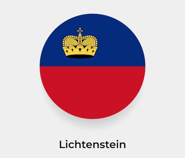 Lichtenstein flagge blase kreis runde form symbol vektor illustration