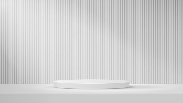 Lichtgraues Podium für die Präsentation von Produkten