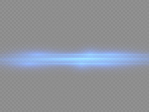 Lichtstrahlen blinken blaue horizontale lens flares pack laserstrahlen glühen linie schöne flare