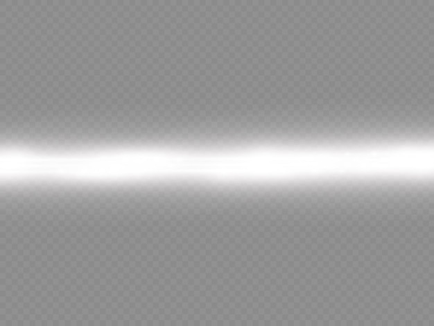 Lichtstrahlen blinken weiße horizontale linsenfackeln packen laserstrahlen leuchten weiße linie schöne flare