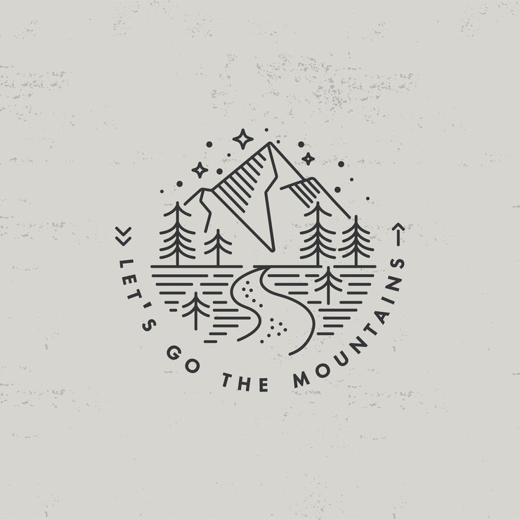 liear Symbol oder Logo Berge