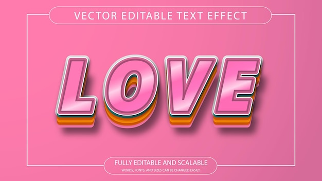 liebe 3d editierbares und stilvolles texteffektdesign