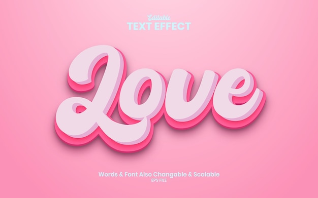 Liebe 3d-texteffekt-eps-datei