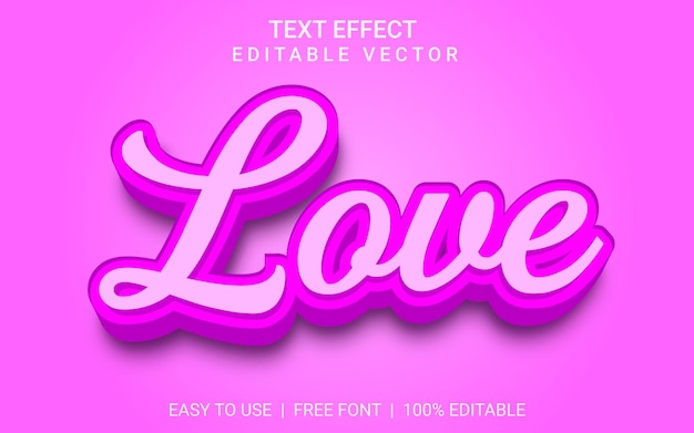 Liebe 3d-texteffekt