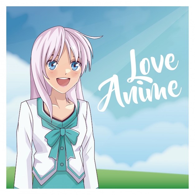 Liebe Anime Frau Cartoon