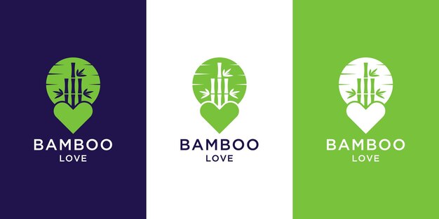 Liebe Bambus-Logo-Design