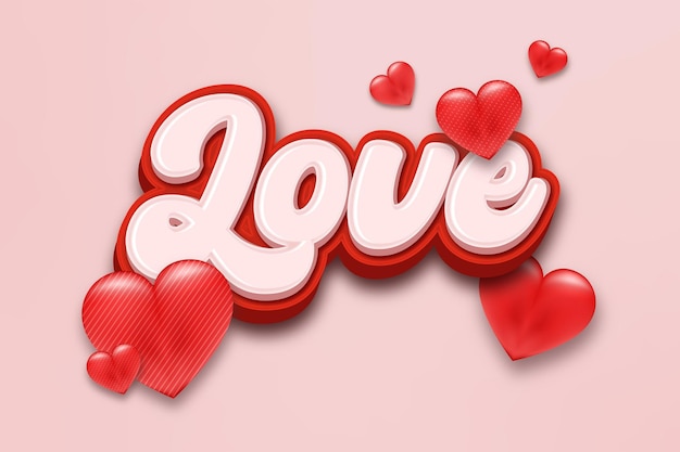 Liebe bearbeitbare Texteffektvorlage