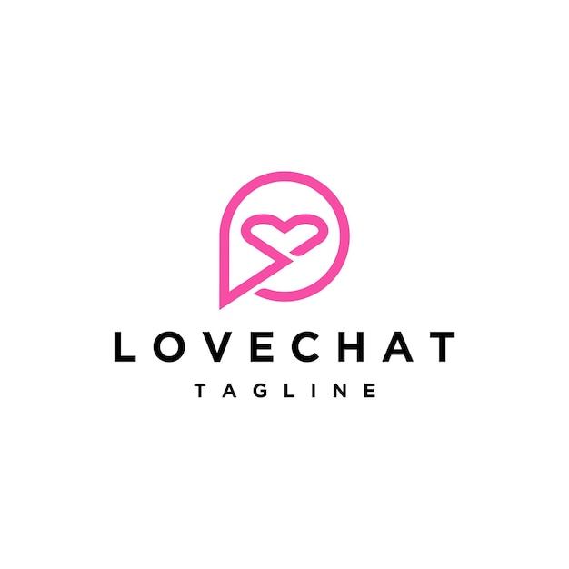 Liebe chat-logo-icon-design-vorlage