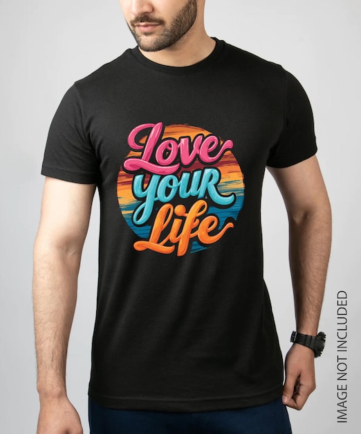 Liebe dein Leben T-Shirt-Design Vektor-Illustration