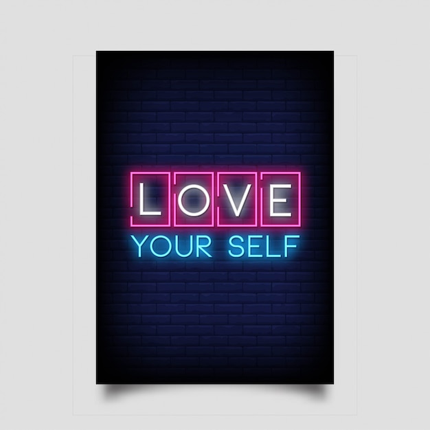 Liebe dich selbst neon signs style