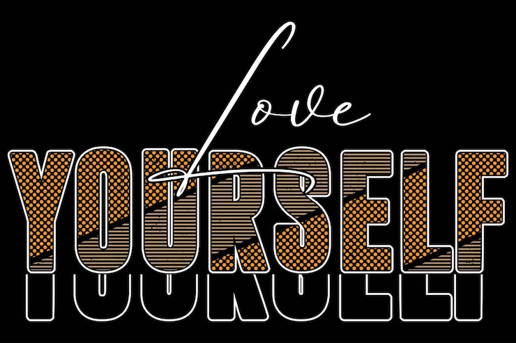 Vektor liebe dich selbst t-shirt-design-vektor