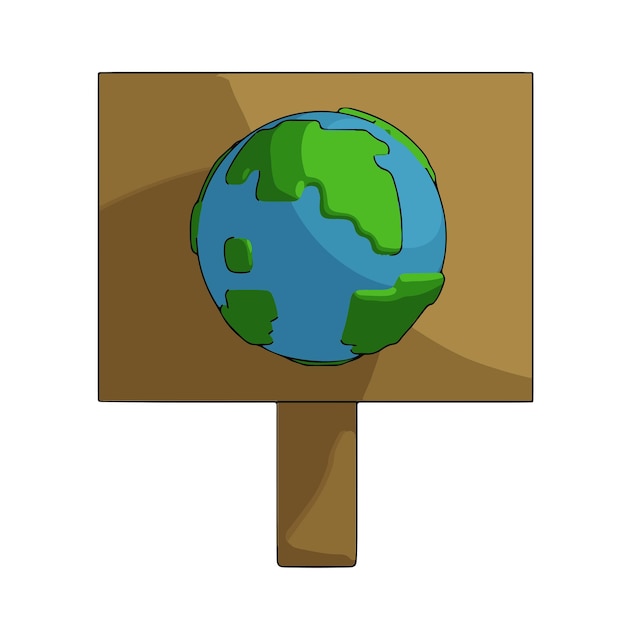 Liebe earth day-cartoon-illustrationsikone earth board