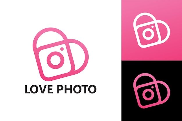 Liebe fotografie logo vorlage premium-vektor