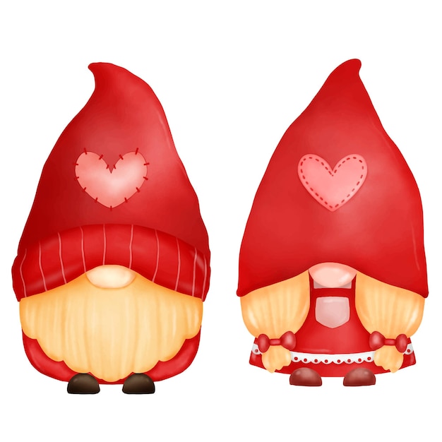 Vektor liebe gnome mit liebe und valentinstag.