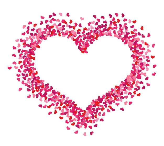 Vektor liebe grußbanner herz konfetti rot und rosa hochzeit kopie raum hintergrund romantische tapete helle valentinstag party einladung kartenvorlage herzform rahmen für text